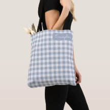 Gingham Küstenkariert Preppy Check Blau Weiß Name