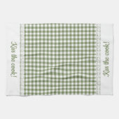 Gingham Lace und Name in Highland Green Geschirrtuch (Horizontal)