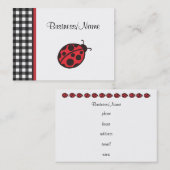 Gingham Ladybug Business Card Visitenkarte (Vorne/Hinten)