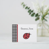 Gingham Ladybug Business Card Visitenkarte (Stehend Vorderseite)