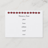 Gingham Ladybug Business Card Visitenkarte (Rückseite)