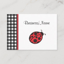 Gingham Ladybug Business Card Visitenkarte