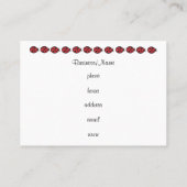 Gingham Ladybug Business Card Visitenkarte (Rückseite)