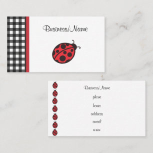 Gingham Ladybug Business Card Visitenkarte