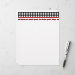 Gingham Ladybug Letterhead