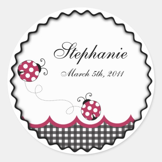 Gingham Ladybug Sticker (Vorderseite)