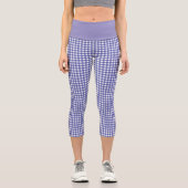 Gingham Lavendel  Capri Leggings (Vorderseite)