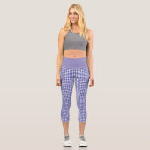 Gingham Lavendel  Capri Leggings (Vorderseite)