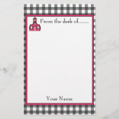 Gingham-Lehrer-Briefpapier Briefpapier (Vorderseite)