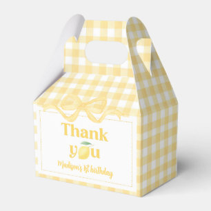 Gingham Lemon Themed 1. Geburtstag Geschenkschachtel