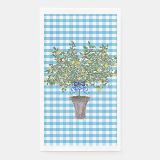 Gingham Lemons Lemon Tree Napkins Napkin Serviette (Vorderseite)