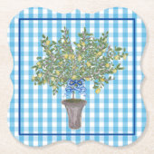 Gingham Lemons Lemon Tree Napkins Untersetzer (Vorderseite)
