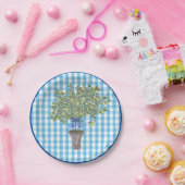 Gingham Lemons Lemon Tree  Pappteller (Party)