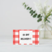 Gingham-Lieferrabattgutschein Rabattkarte (Stehend Vorderseite)