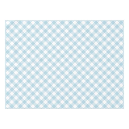 Gingham Light Blue and White Kariert Patterns Tischdecke (Vorderseite (Horizontal))