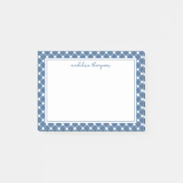 Gingham Light Navy Blue Border Post-it Klebezettel