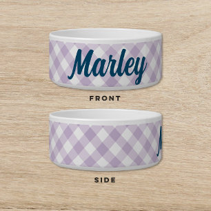 Gingham Lila Blue Hund Katze Pet Bowl Napf