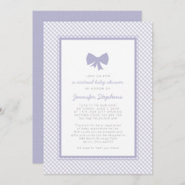 Gingham lila Bug Virtual Babydusche Einladung