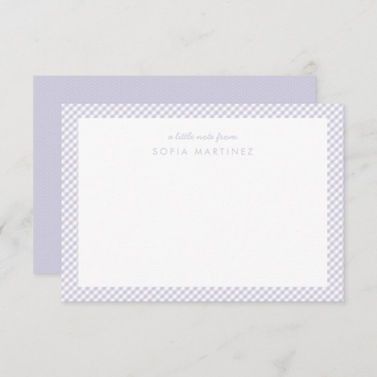 Gingham lila personalisierte Kinderwarenhandlung (Vorne/Hinten)