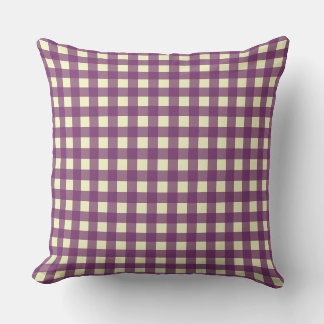 GINGHAM - LILA UND WEISS KISSEN (Vorderseite)