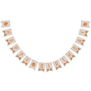 Gingham Little Pumpkin Geburtstagsbanner Schild