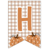 Gingham Little Pumpkin Geburtstagsbanner Schild (Zweite Fahne)