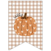 Gingham Little Pumpkin Geburtstagsbanner Schild (Erste Fahne)