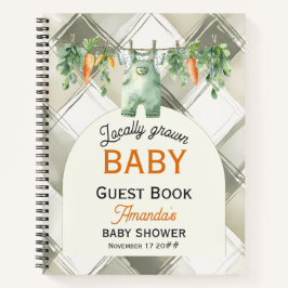 Gingham Locale Grown Baby Shower Gästebuch Notizblock