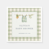 Gingham Locally Grown Baby Shower Party Serviette (Vorderseite)