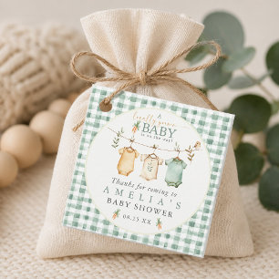Gingham lokal angebaute Baby-Wäscheleine Baby-Part Geschenkanhänger
