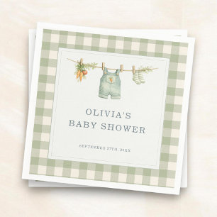 Gingham-Lokal-Gewachsene-Baby-Shower-Party Serviette