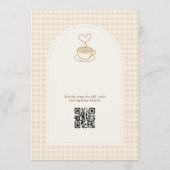 Gingham Love is Brewing QR Code Bridal Shower Einladung (Rückseite)