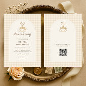 Gingham Love is Brewing QR Code Bridal Shower Einladung