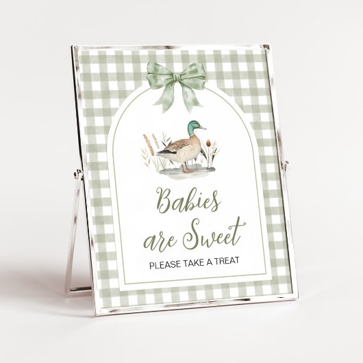 Gingham Mallard Duck Baby Babys sind Sweet Sign Poster