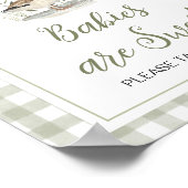 Gingham Mallard Duck Baby Babys sind Sweet Sign Poster (Ecke)