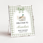 Gingham Mallard Duck Baby Duck Begrüßungszeichen Poster