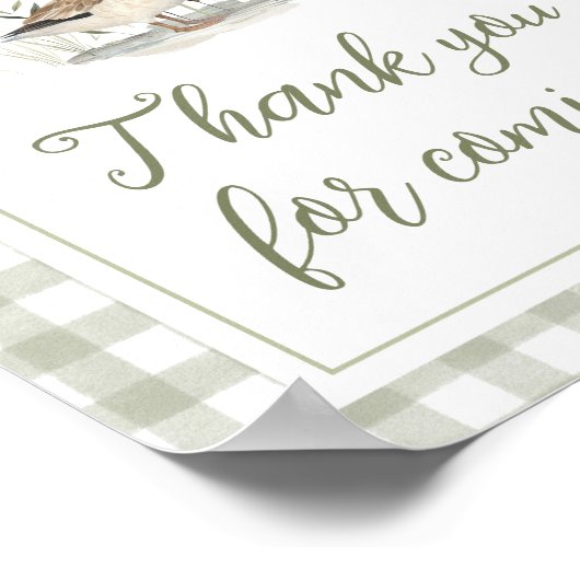 Gingham Mallard Duck Baby Duck Danke, dass Sie unt Poster (Ecke)