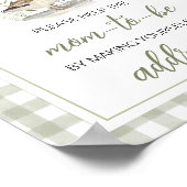 Gingham Mallard Duck Baby Envelope Station Zeichen Poster (Ecke)