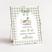Gingham Mallard Duck Baby Envelope Station Zeichen Poster