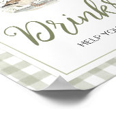 Gingham Mallard Duck Baby Shower Drinks Unterschri Poster (Ecke)