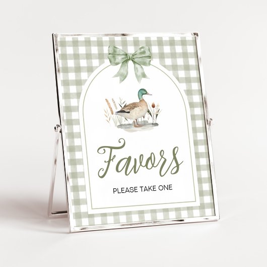 Gingham Mallard Duck Baby Shower Lieblingsuntersch Poster