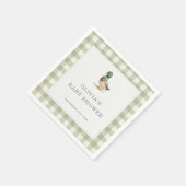 Gingham Mallard Duck Baby Shower Party Serviette (Ecke)