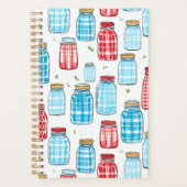 Gingham Mason Jar Pattern – Country Kitchen Charm Planer (Vorderseite)