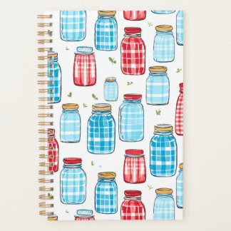 Gingham-Mauerblumenvase-Muster – Charme der ländli Planer
