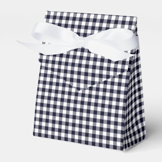 Gingham-Midnight Blue-Favor Box, Zent Geschenkschachtel (Vorderseite)