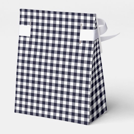 Gingham-Midnight Blue-Favor Box, Zent Geschenkschachtel (Rückseite)