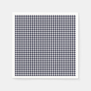 Gingham-Midnight Blue Paper Napkins Serviette