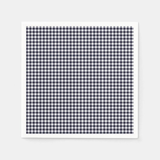 Gingham-Midnight Blue Paper Napkins Serviette (Vorderseite)