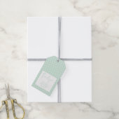 Gingham Mint Green Gender Neutral Baby Shower Geschenkanhänger (Mit Garn)