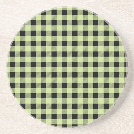 Gingham Mint und Black Getränkeuntersetzer (Vorne)
